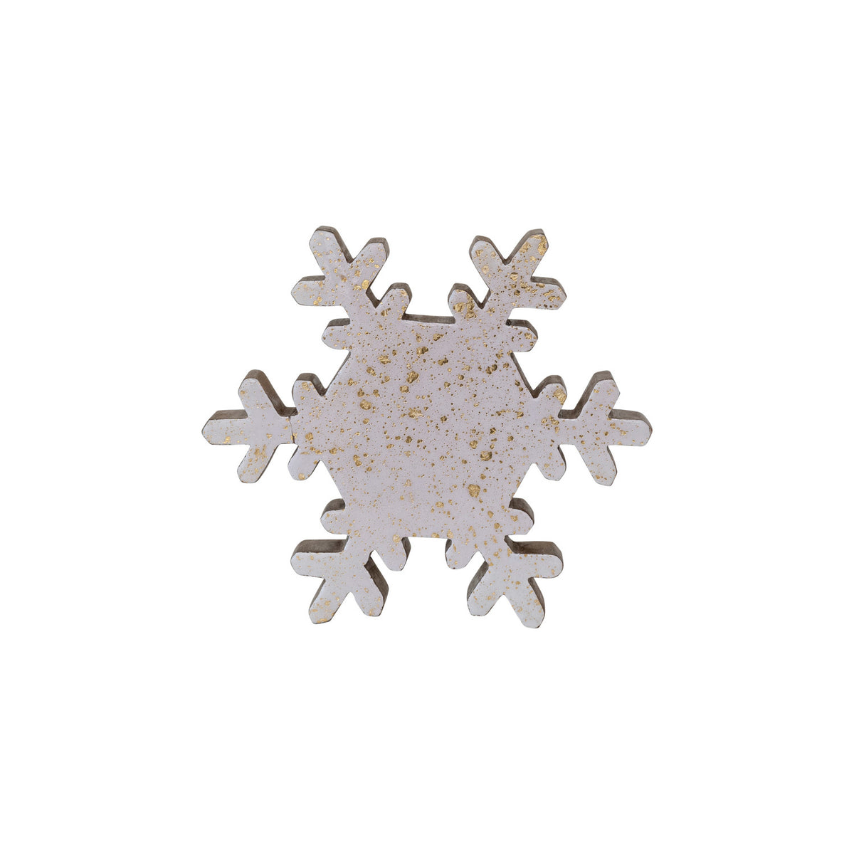 Wood Snowflake w Gold Foil (L)