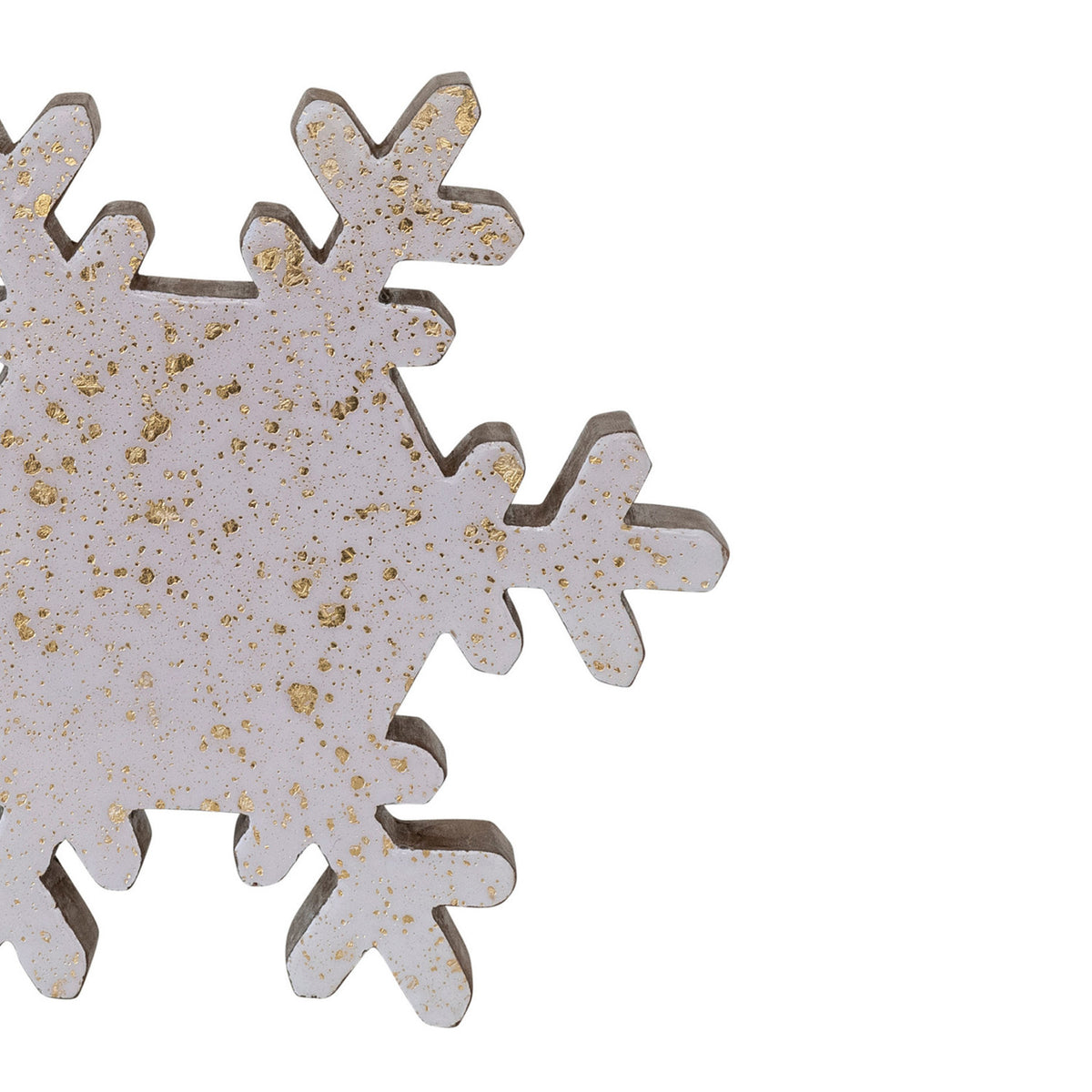Wood Snowflake w Gold Foil (L)