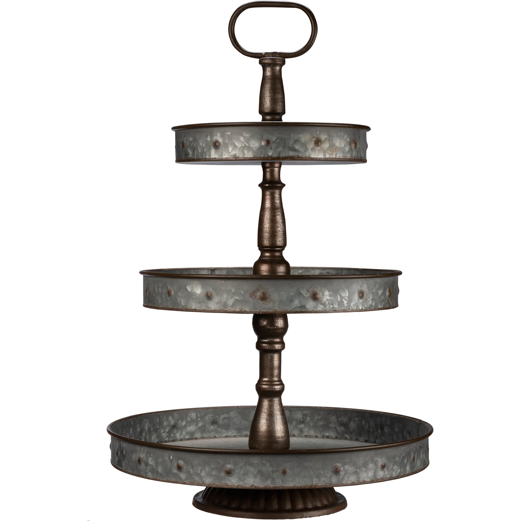 Galvanized Tiered Round Tray