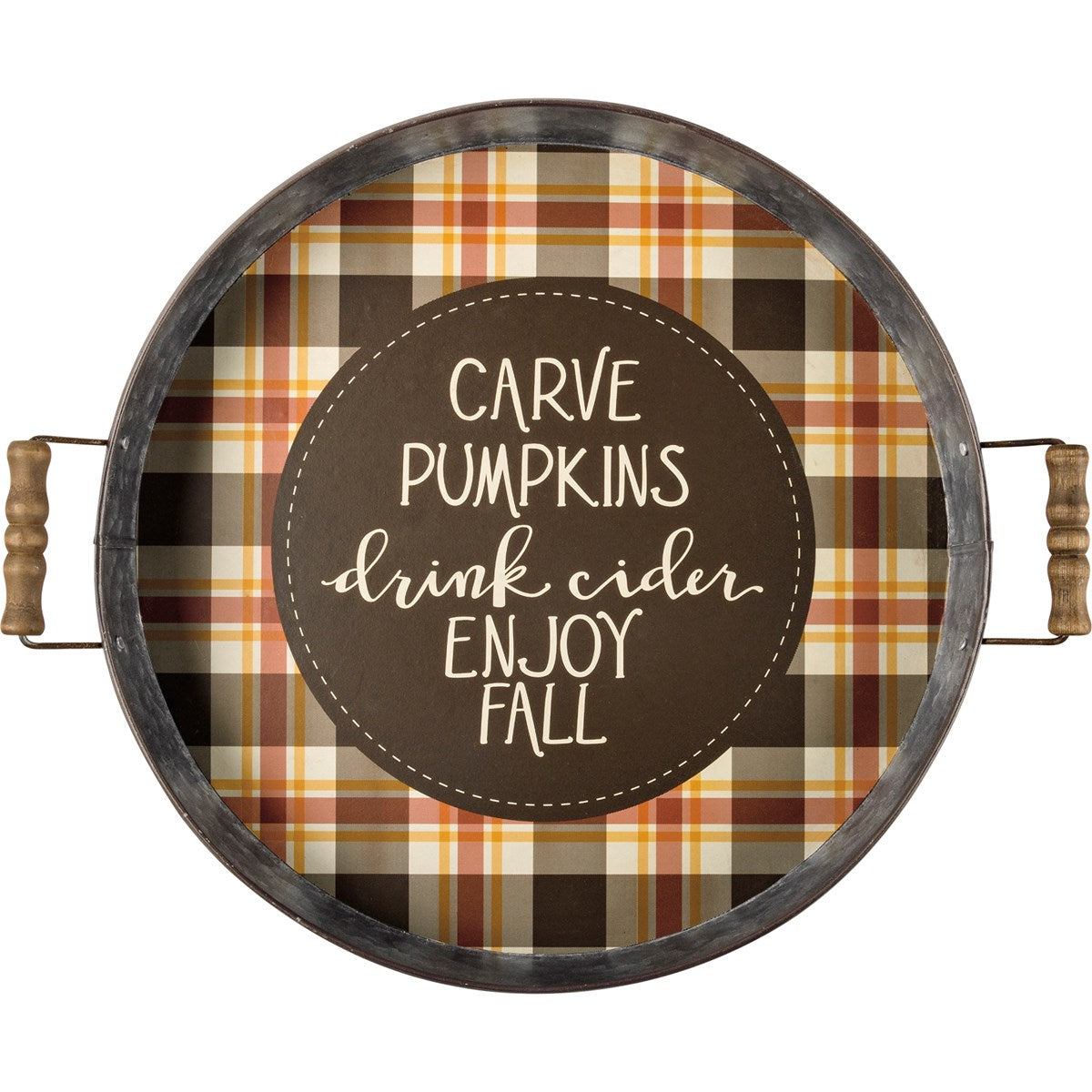 Fall Season Metal Tray w/ Handles