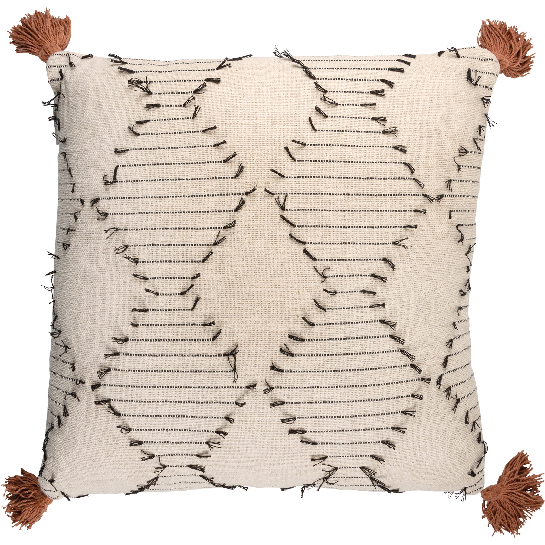 Black Ticking Geometric Pillow