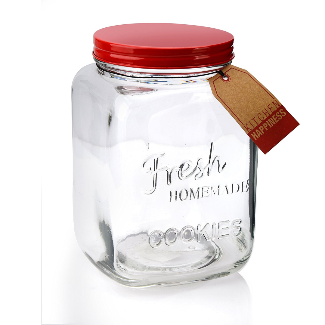 Vintage Styled Cookie Jar w/ Red LId
