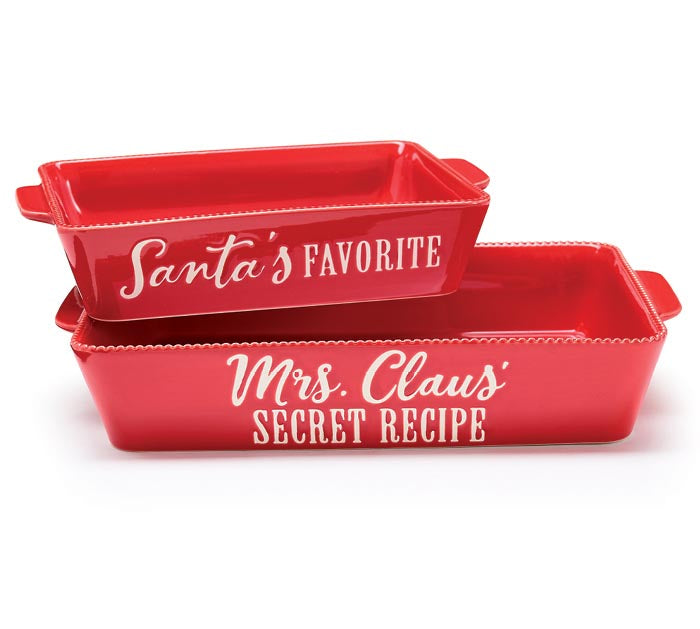 Santa & Mrs. Claus Bakeware (S/2)