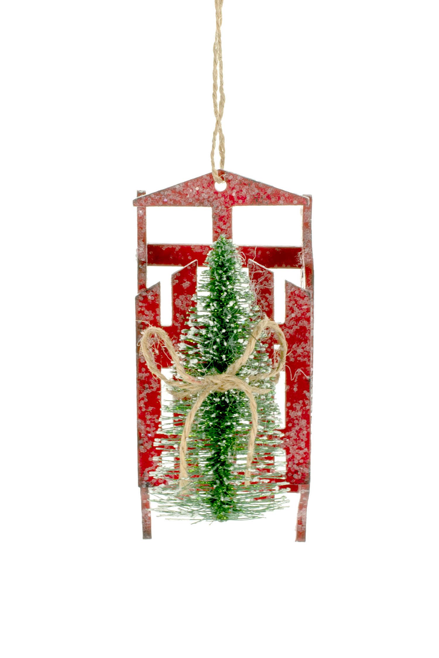Metal Sled w/ Tree Accent