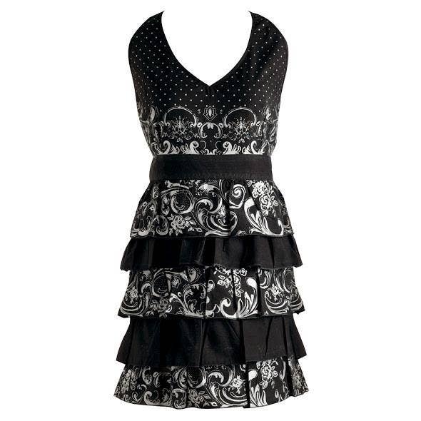 Silver Acanthus Ruffles Apron (5609844080797)