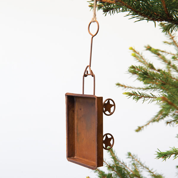 Rustic Wagon Ornament (S/4)