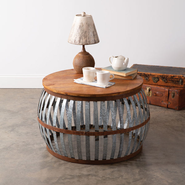 Wood and Barrel Coffee Table