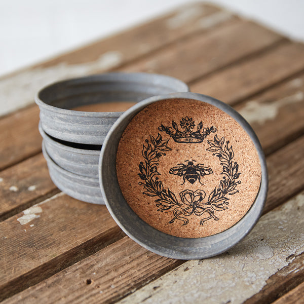 Mason Jar Lid Coaster - Queen Bee - Box of 4