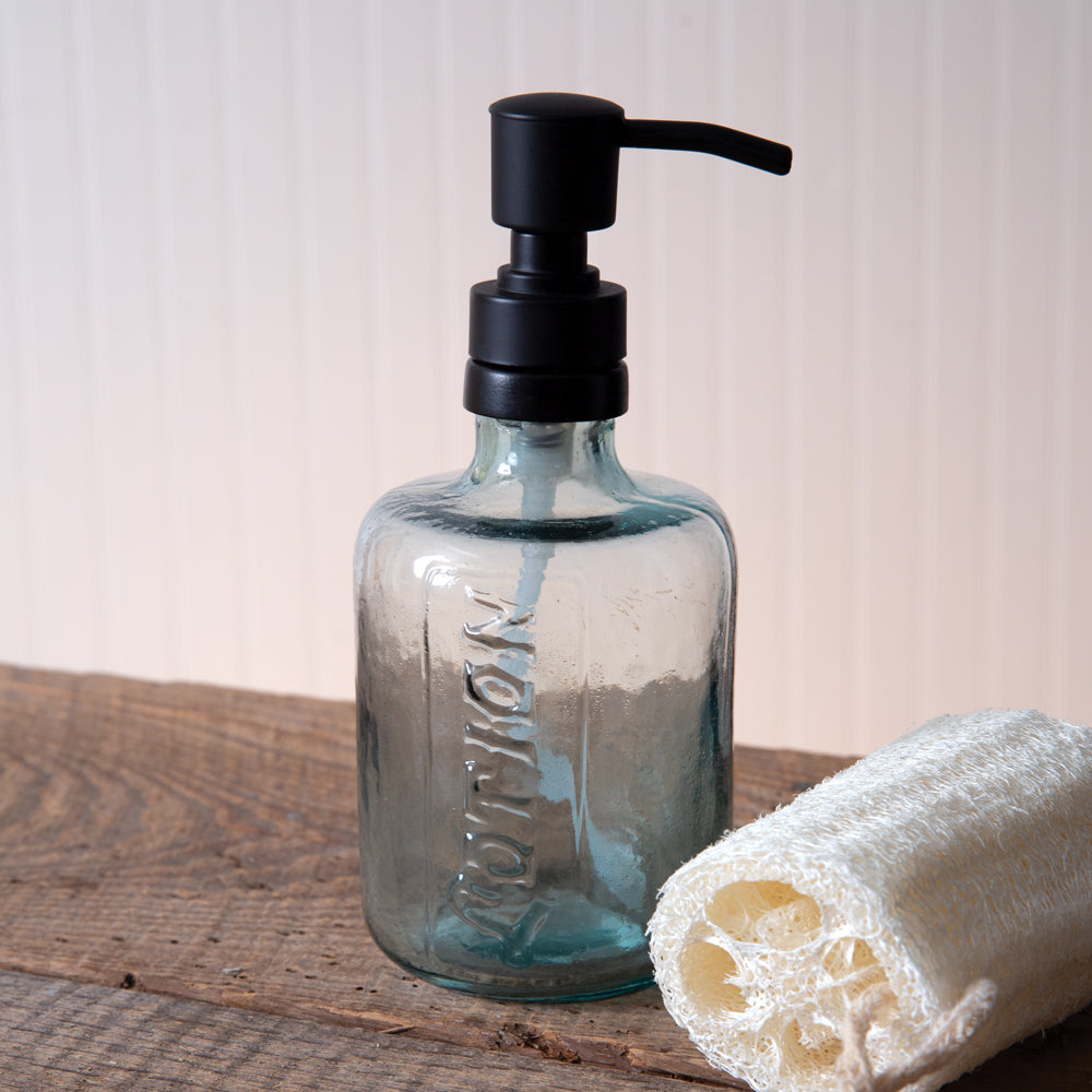 Blue Glass Lotion Dispenser