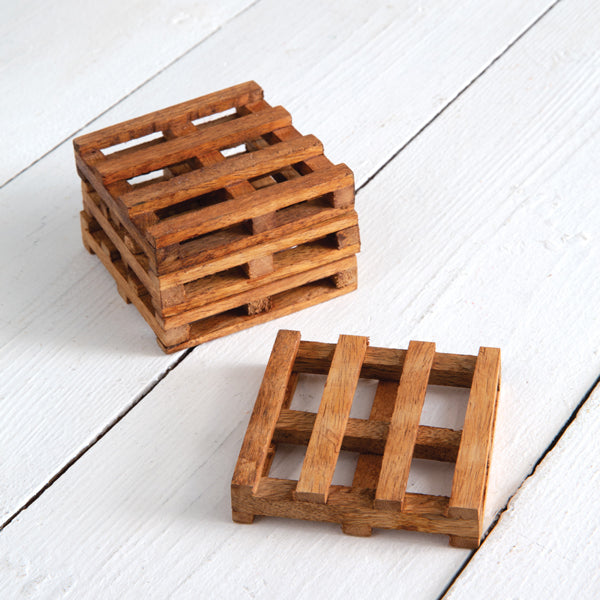 Wood Pallet Coasters (S/4)