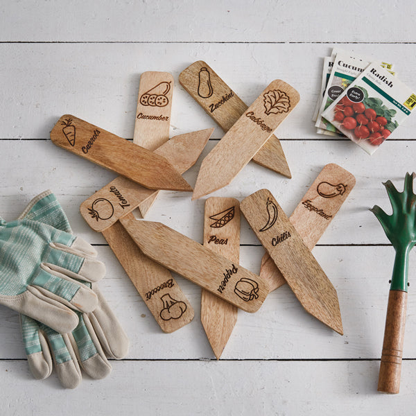 Wood Vegetable Markers (S/10)