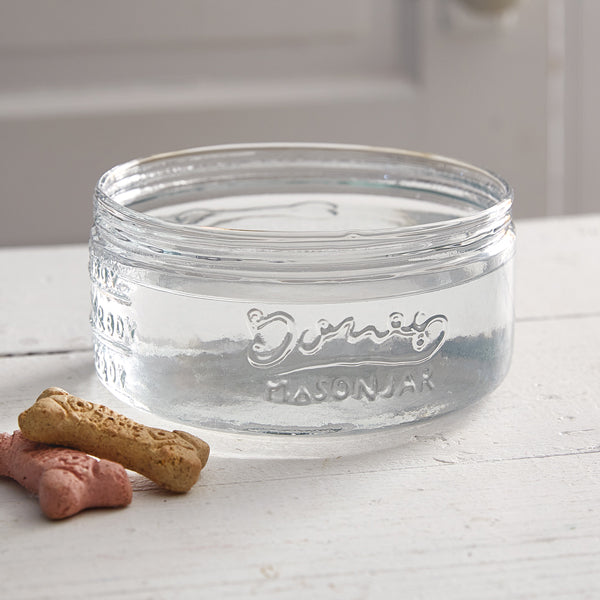 Bones Mason Jar Dog Bowl (S/2)