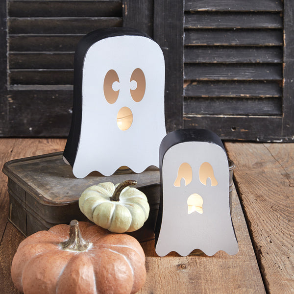 Metal Ghost Votive Luminaries (S/2)