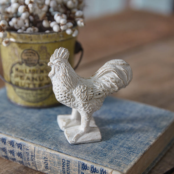 Cast Iron Rooster - Antique White (S/2)