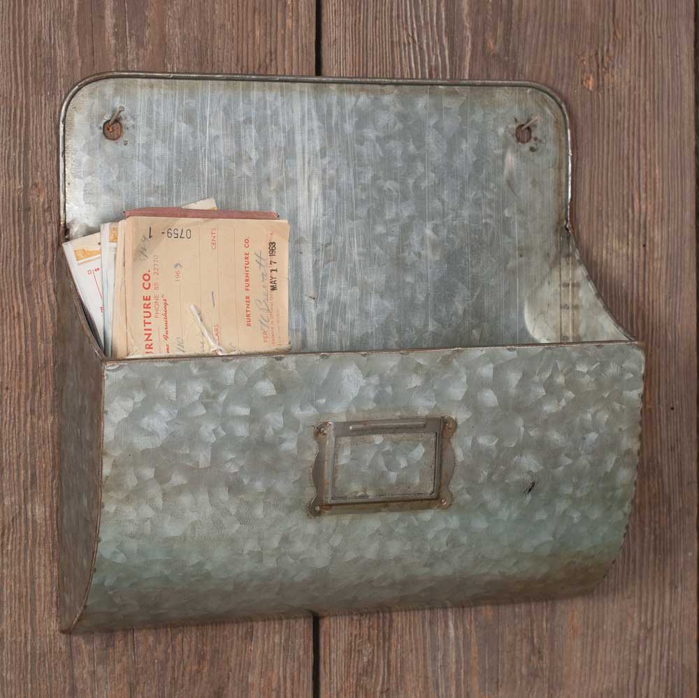 Galvanized Wall Pocket - (S/2)