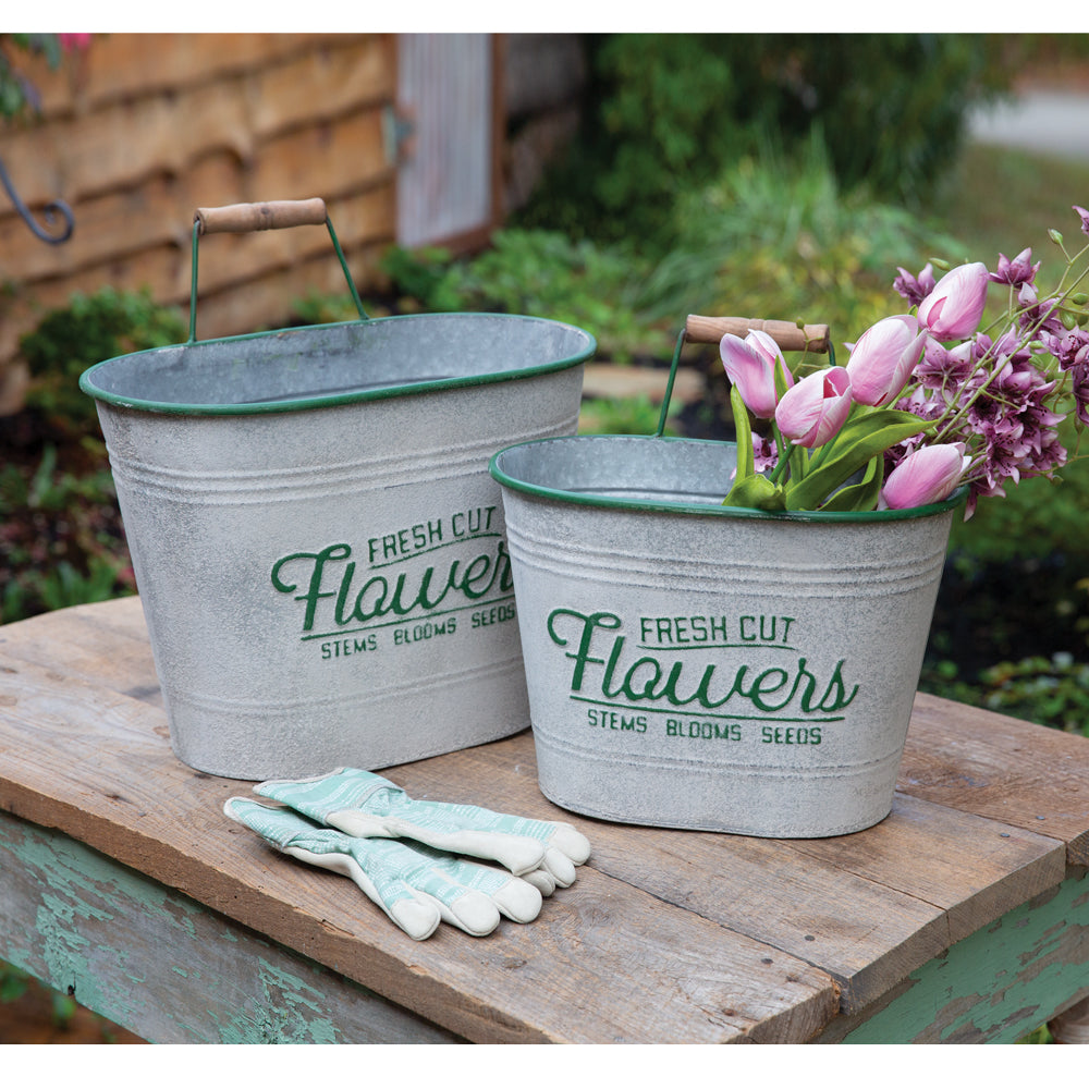 Fresh Cut Flowers Floral Bins (S/2)