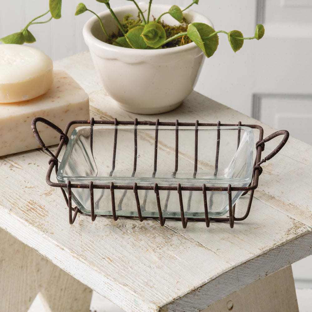 French Soap Dish w/ Glass Tray