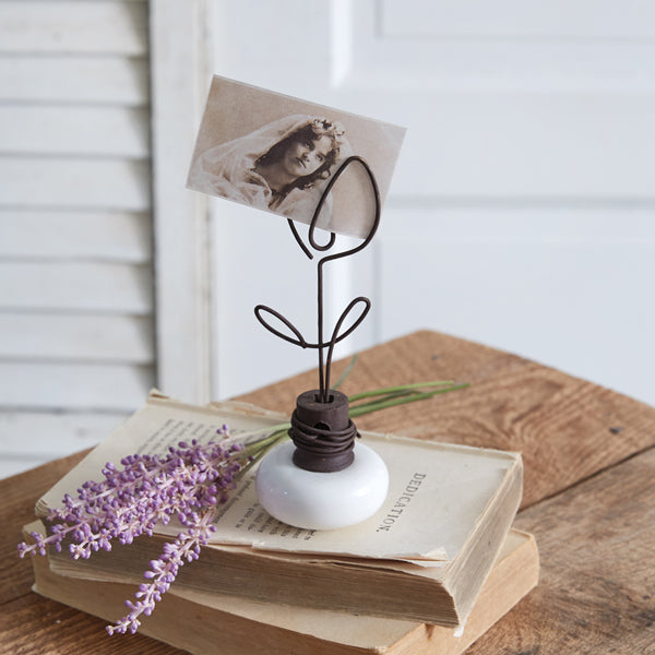 Vintage Doorknob Photo Holder - Tulip (S/2)