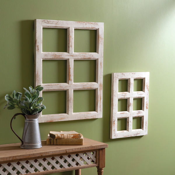Whitewashed Window Frames (S/2)