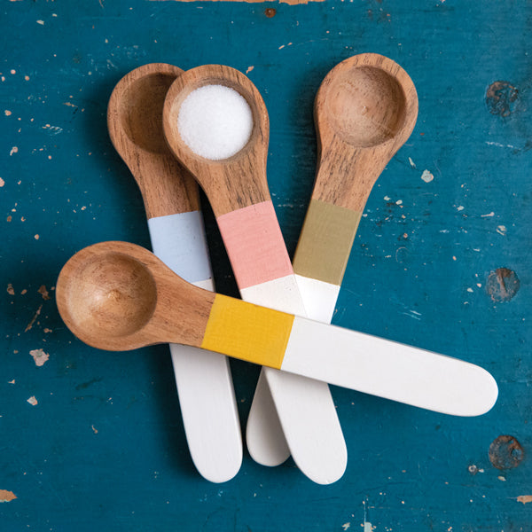 Set of Four Wooden Teaspoons - Box of 4