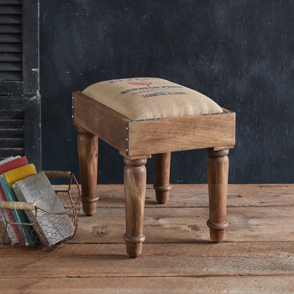 Grain Sack Footstool