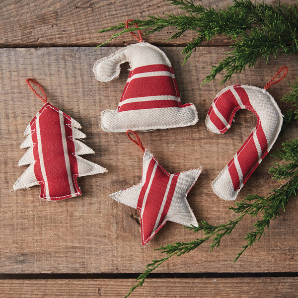 Holiday Shapes Fabric Ornaments
