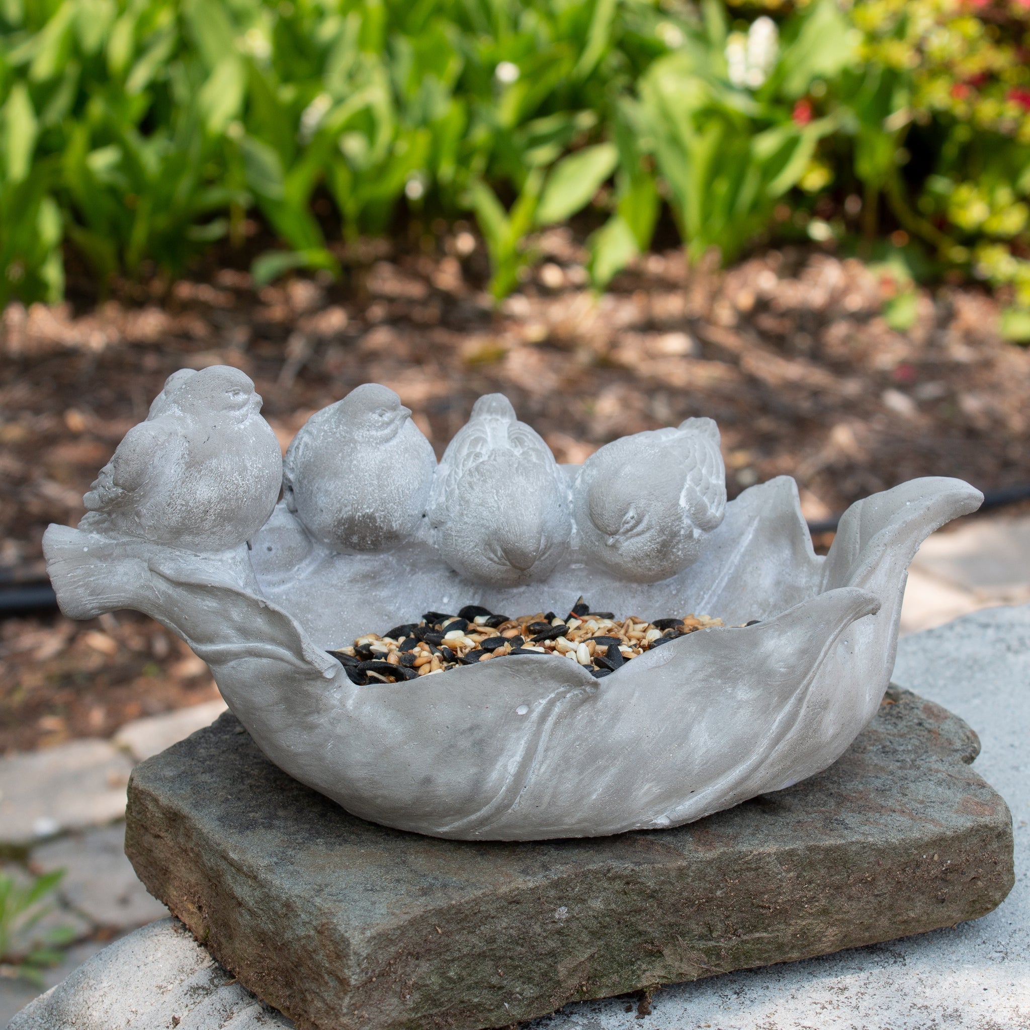 Cement Leaf Bird Feeder
