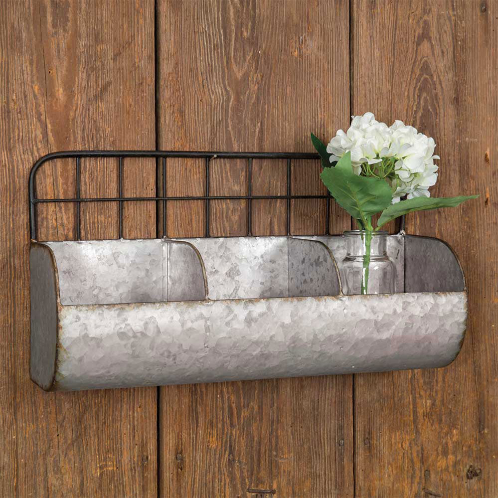 Divided Wire Back Wall Bin (L)