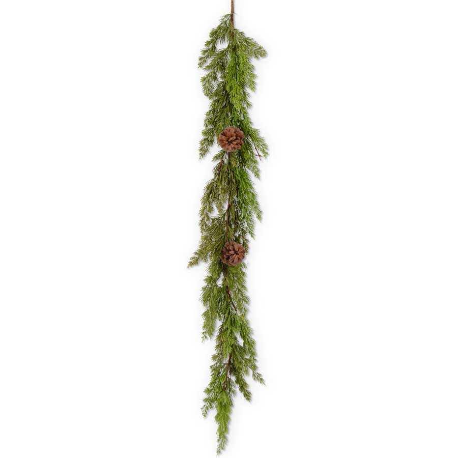 52" Cedar w/ Pinecones Real Touch Garland