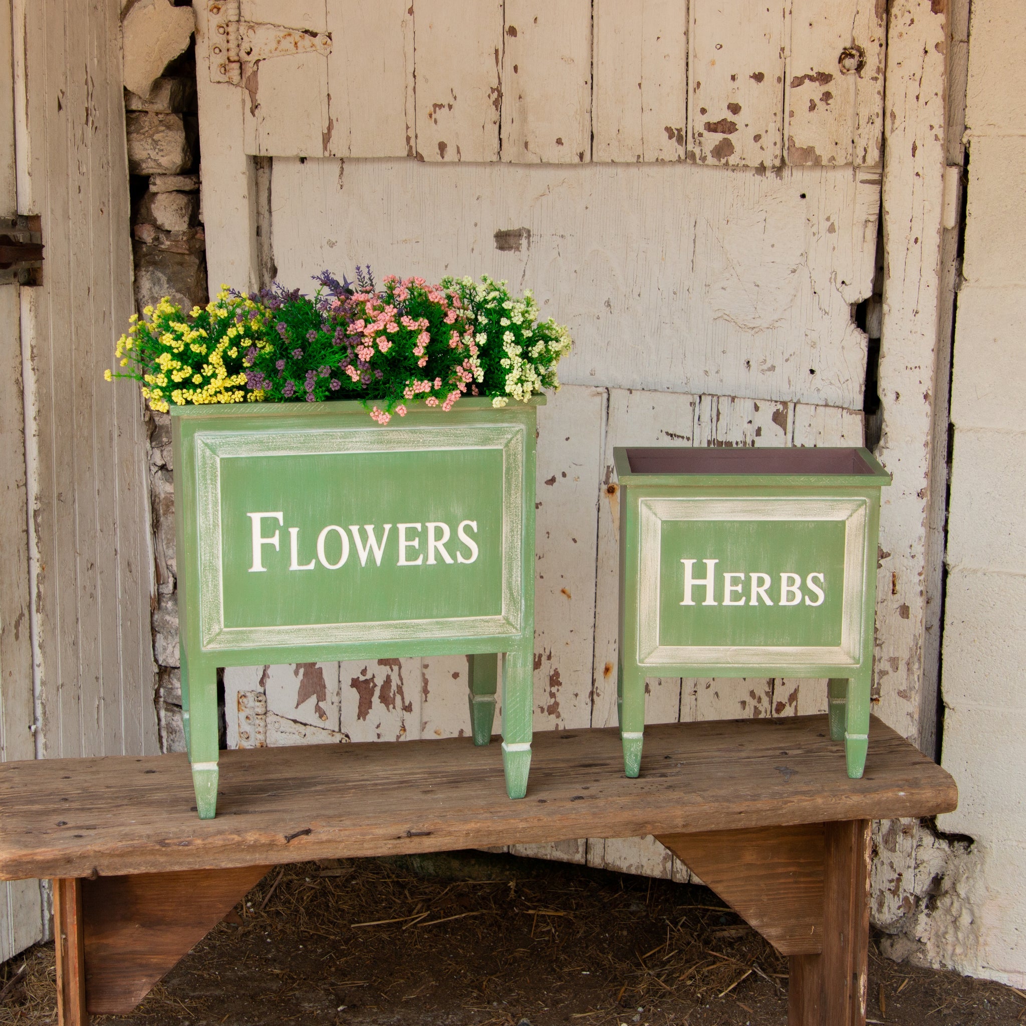 Footed Planters - Flowers, Herbs