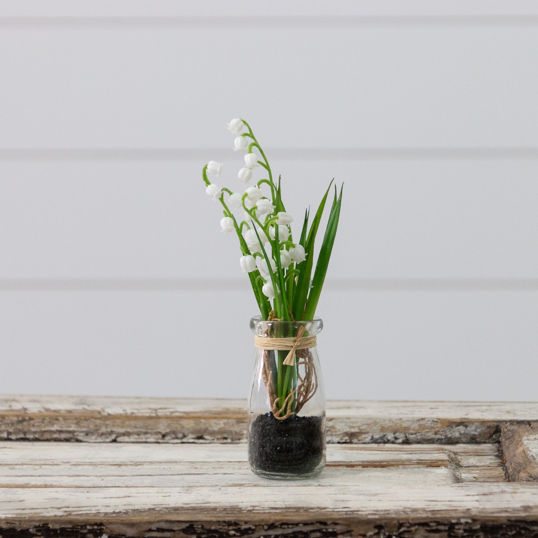 White Bellflower In Mini Glass Jar