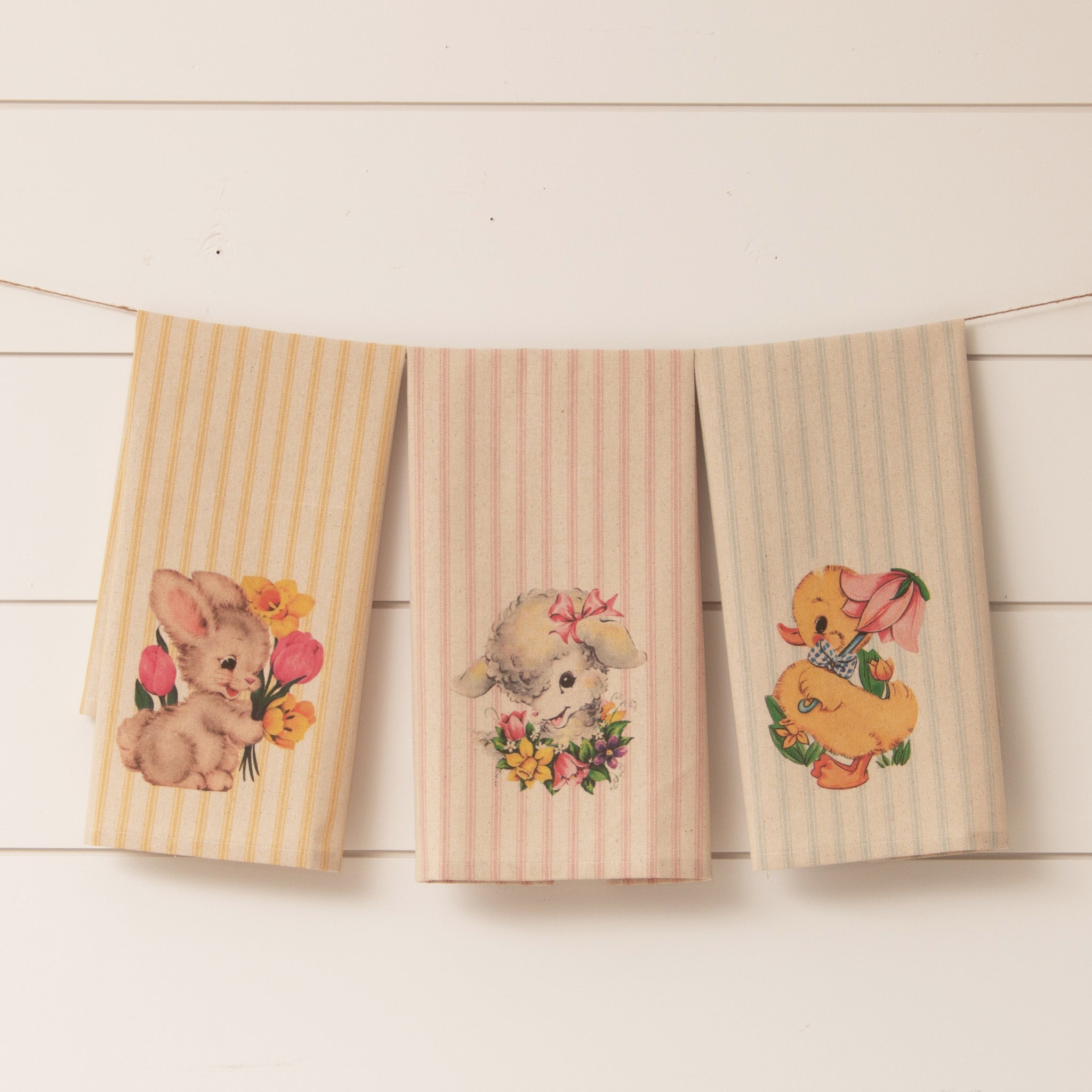 Tea Towels - Vintage Spring Animals