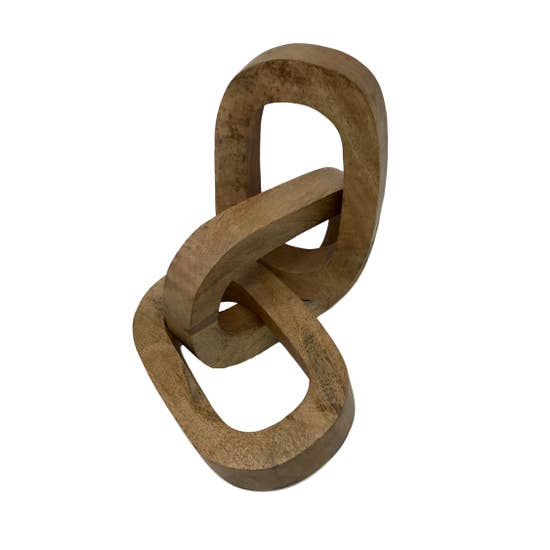 Oversized Carved Mango Wood Link Chain
