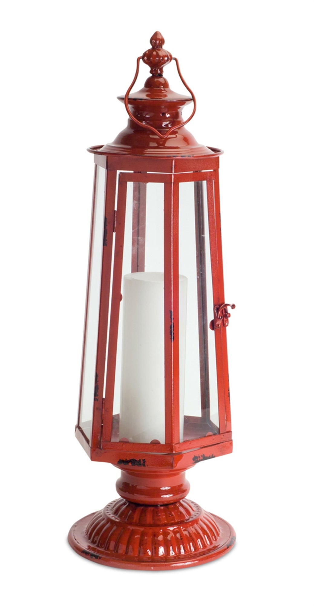 Red Oblong Iron Lantern