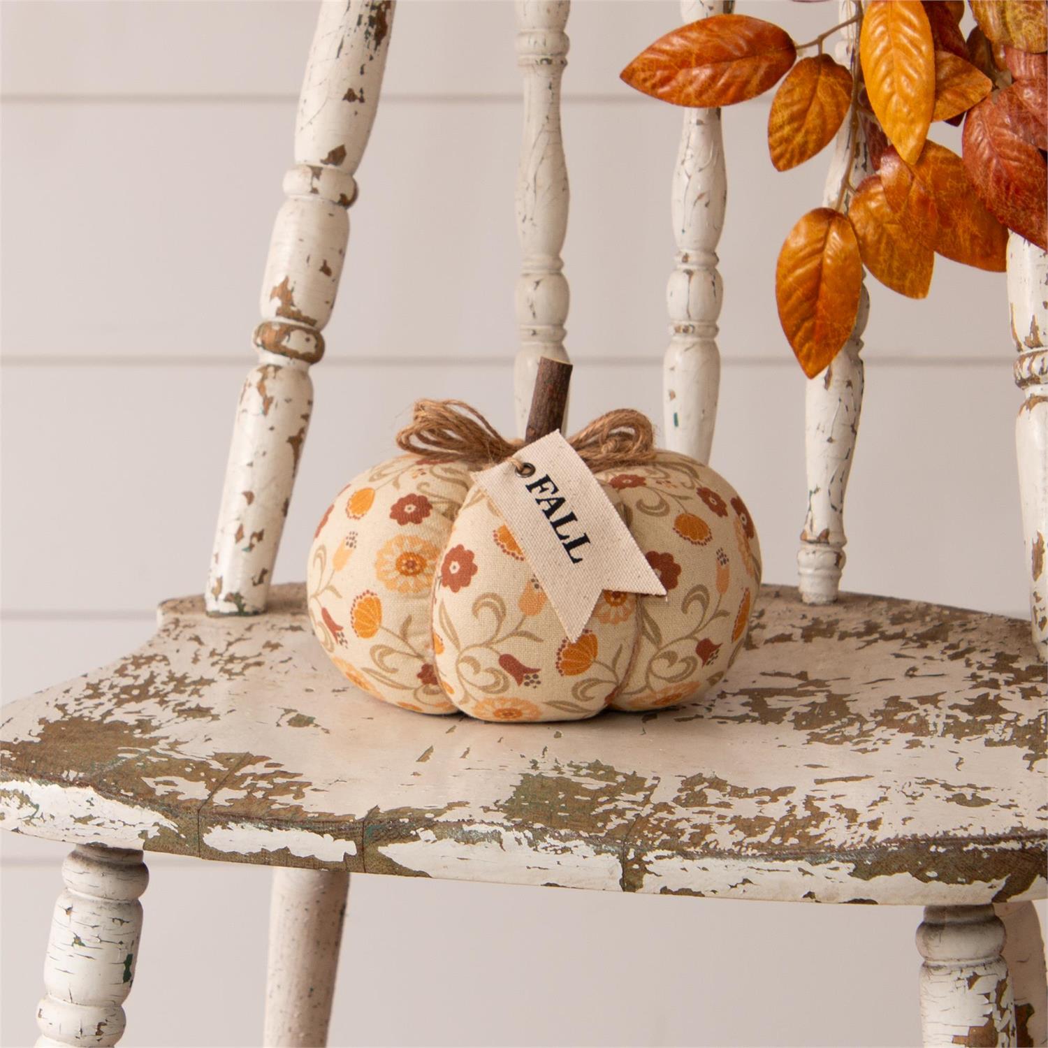 Fabric Pumpkin w/ Fall Tag