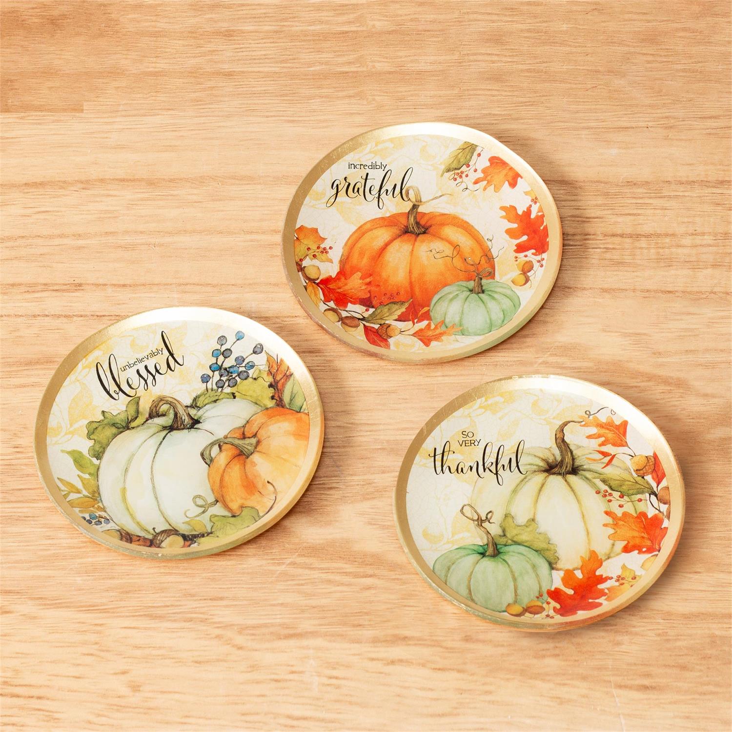 Glass Pumpkin Trinket Plates