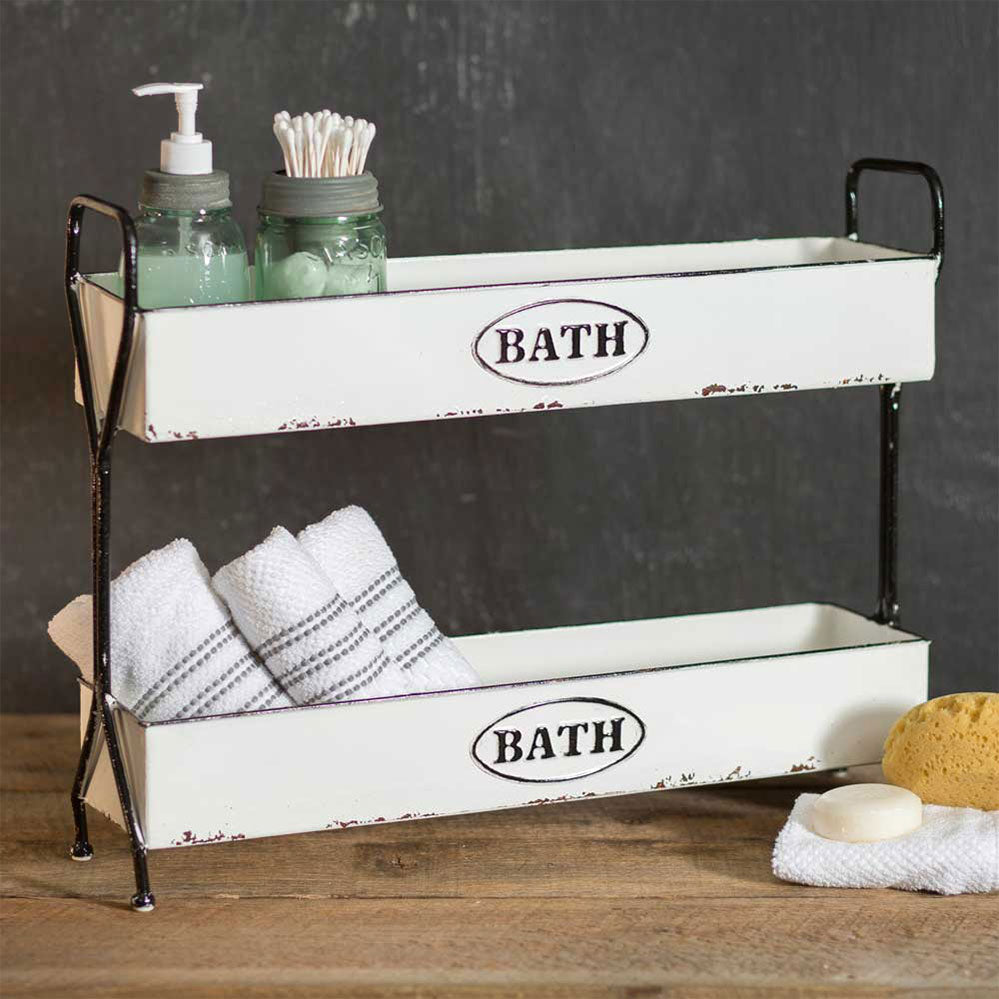 White Two-Tier Bath Caddy (5609929015453)