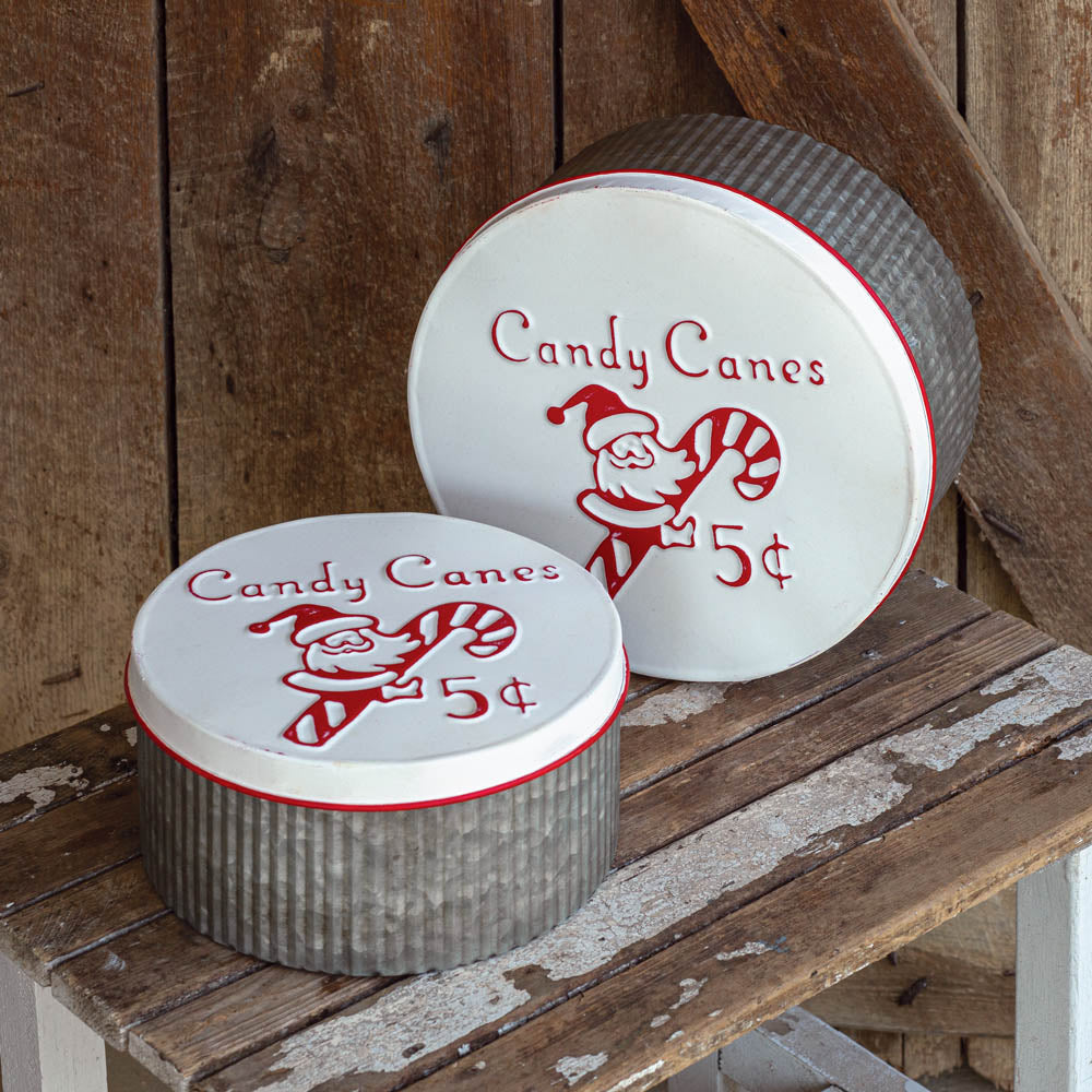 Candy Cane Storage Rounds (S/2)