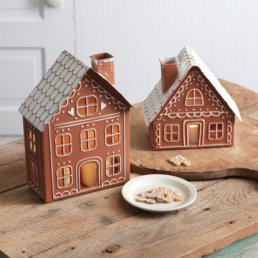 Metal Gingerbread Manor Luminary