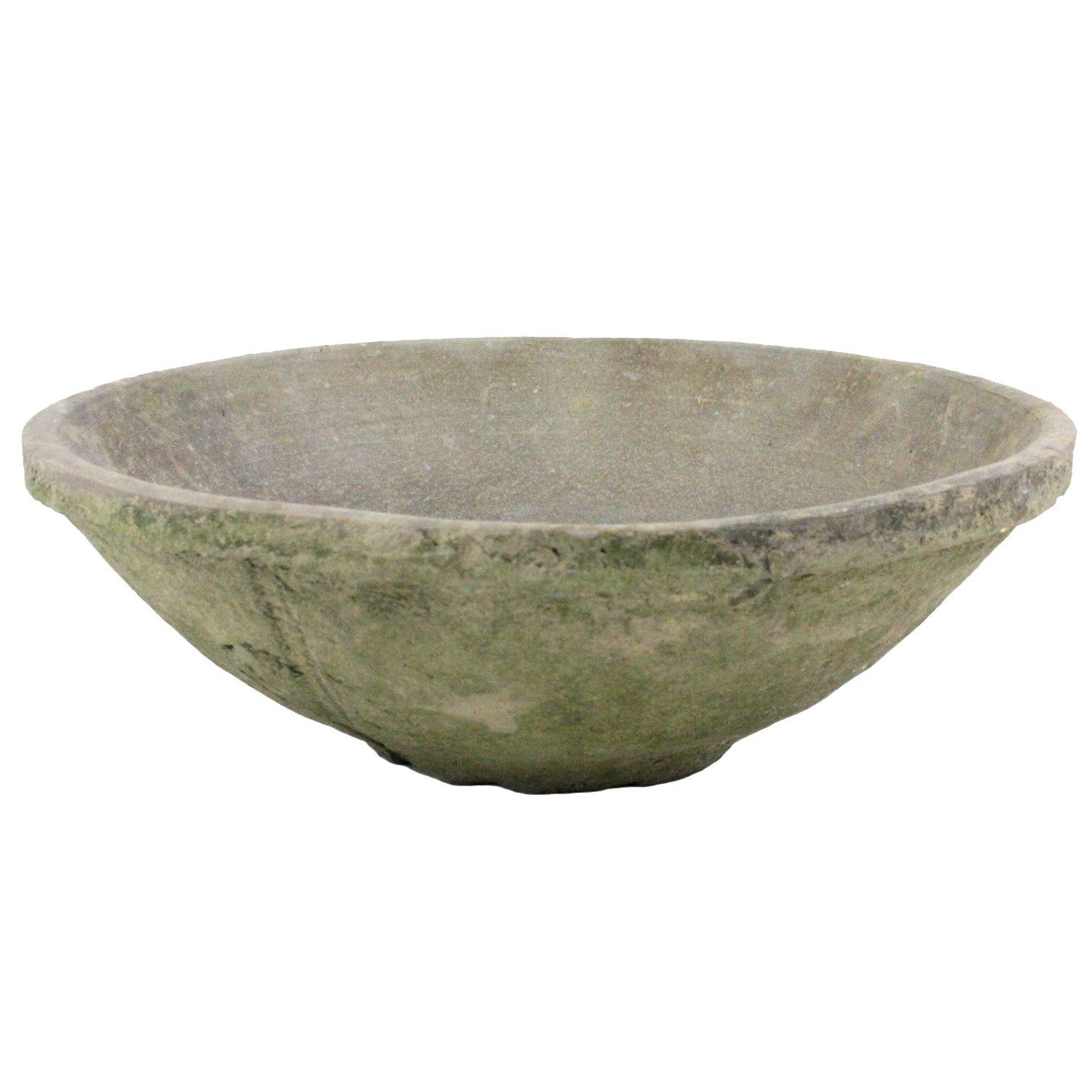 Rustic Terra Cotta Bowl - Lrg - Moss Grey (5610055368861)