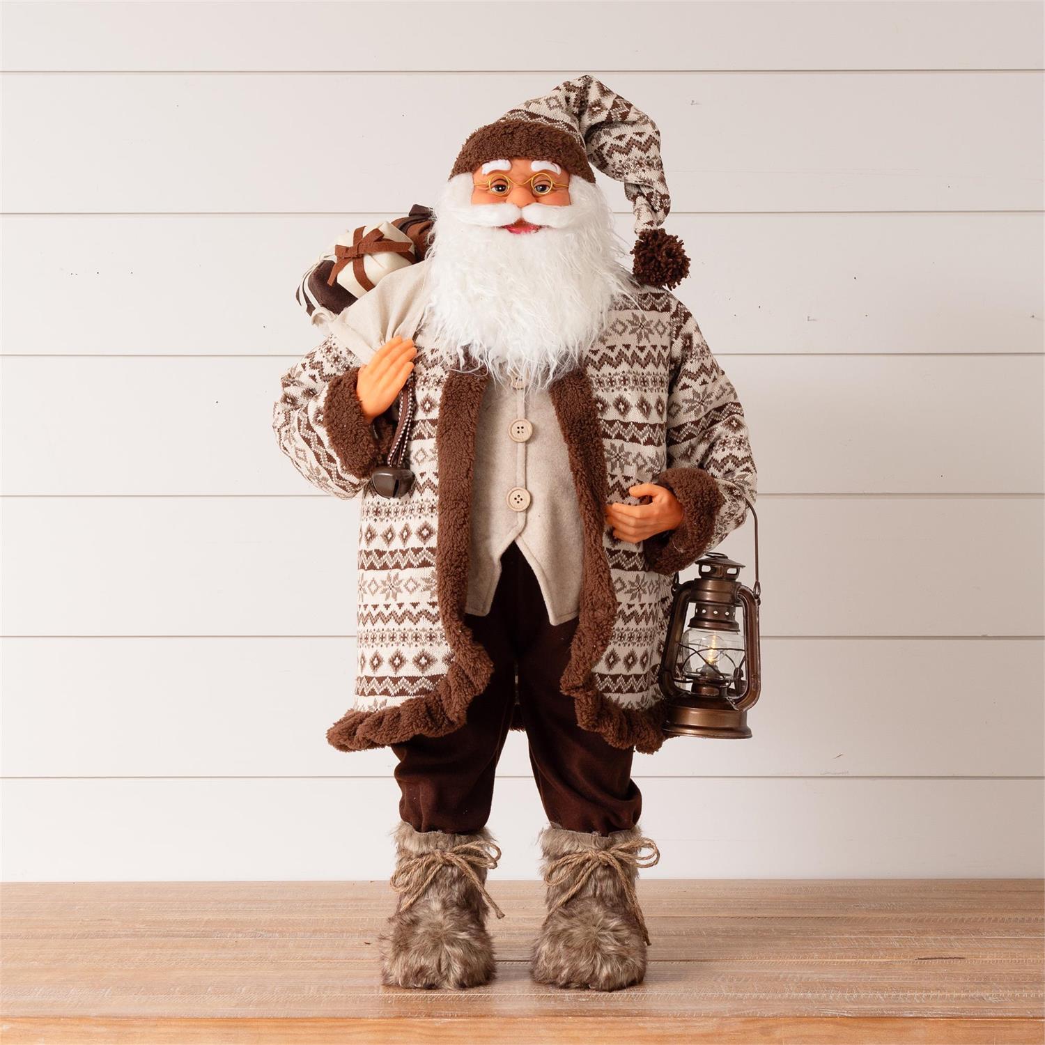 Large Santa Carrying LED Lantern