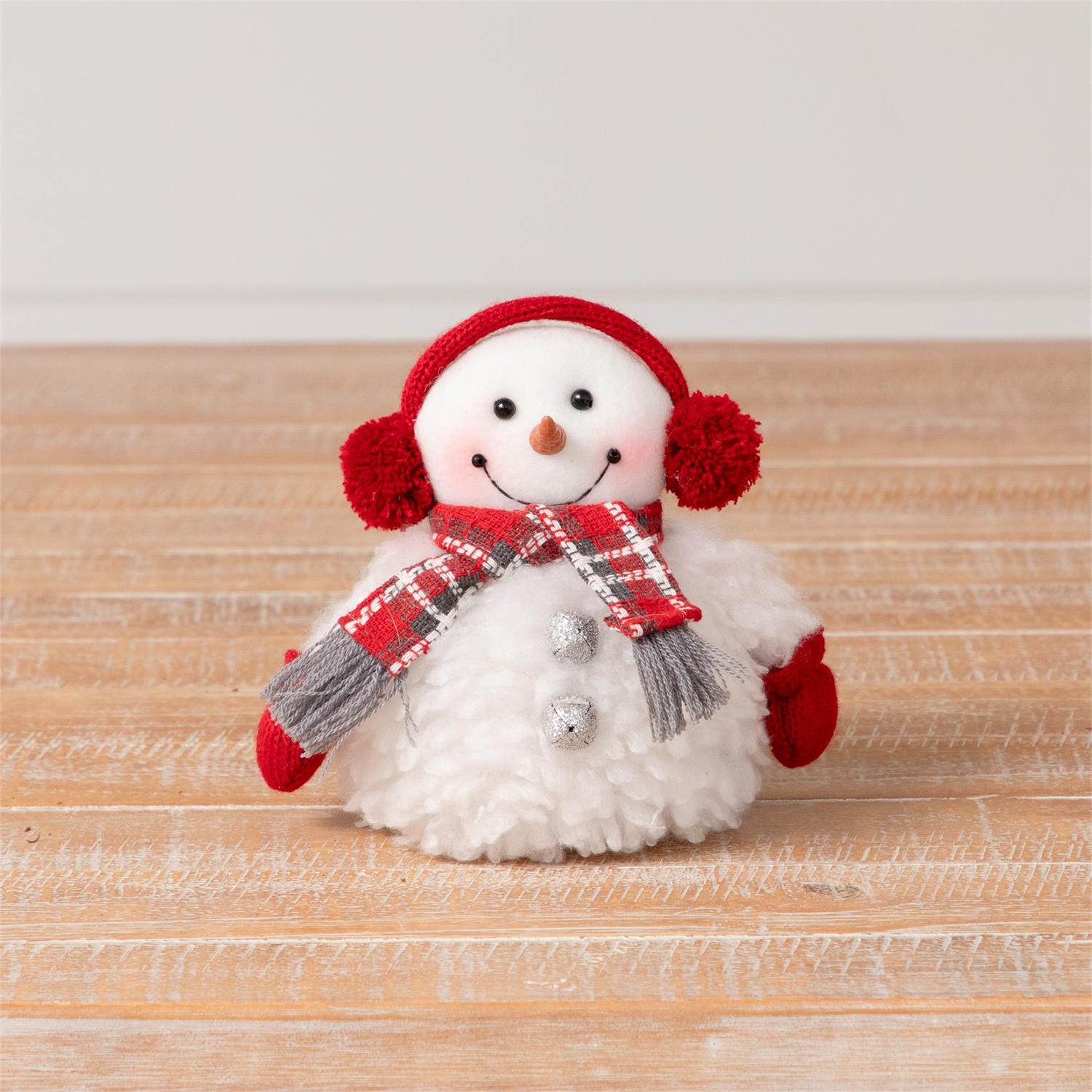 Snowman With Red Ear Muffs, Sm