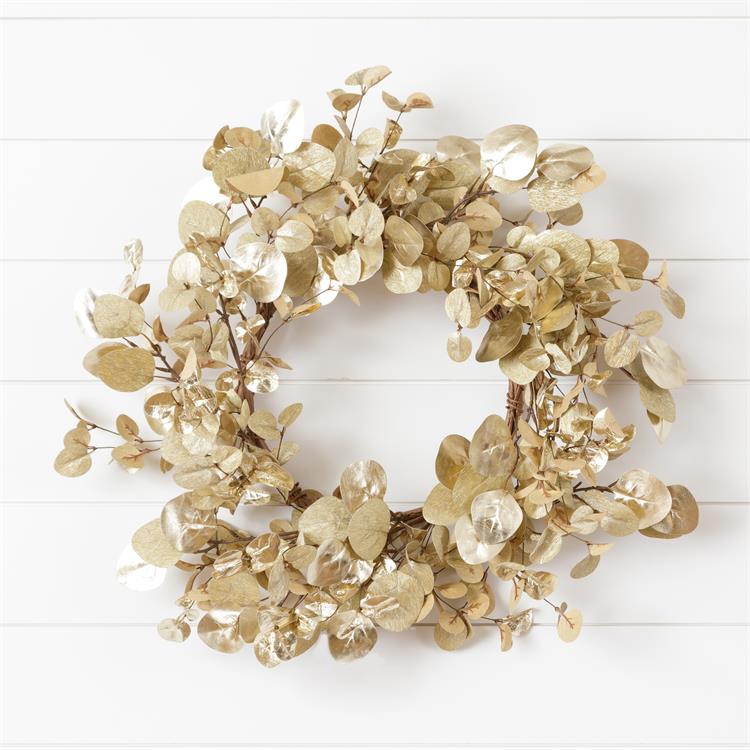 22" Champagne Golden Shimmer Wreath