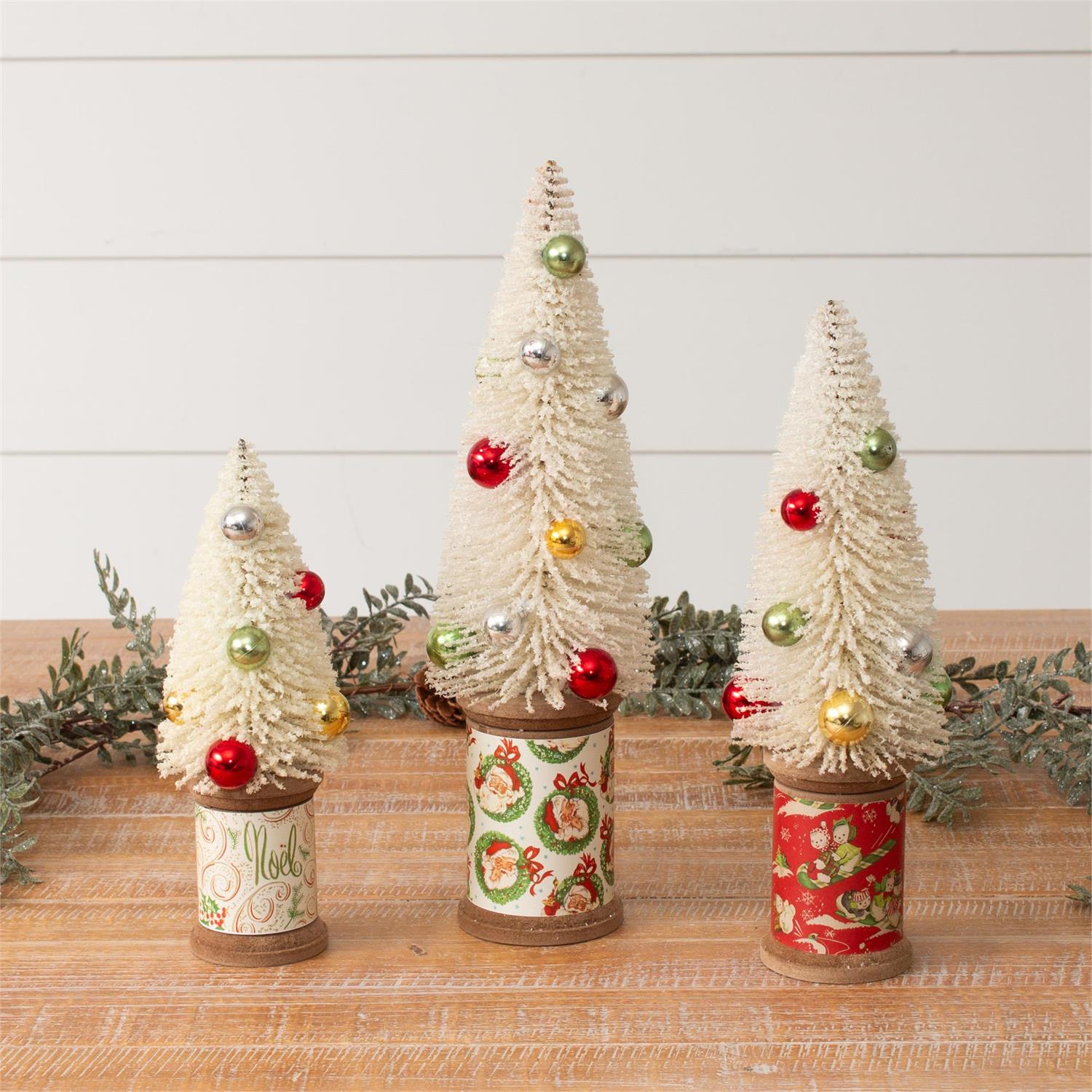 Vintage Spool Christmas Trees (S/3)