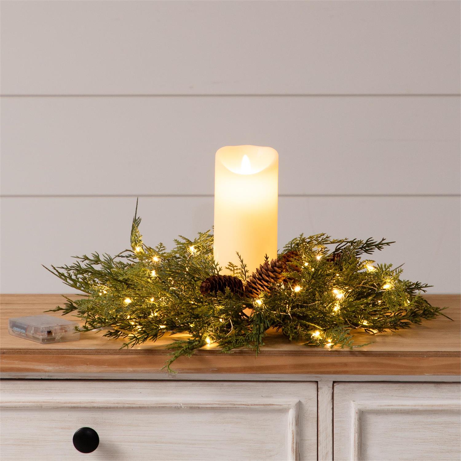 LED Candle Ring - Christmas Cedar