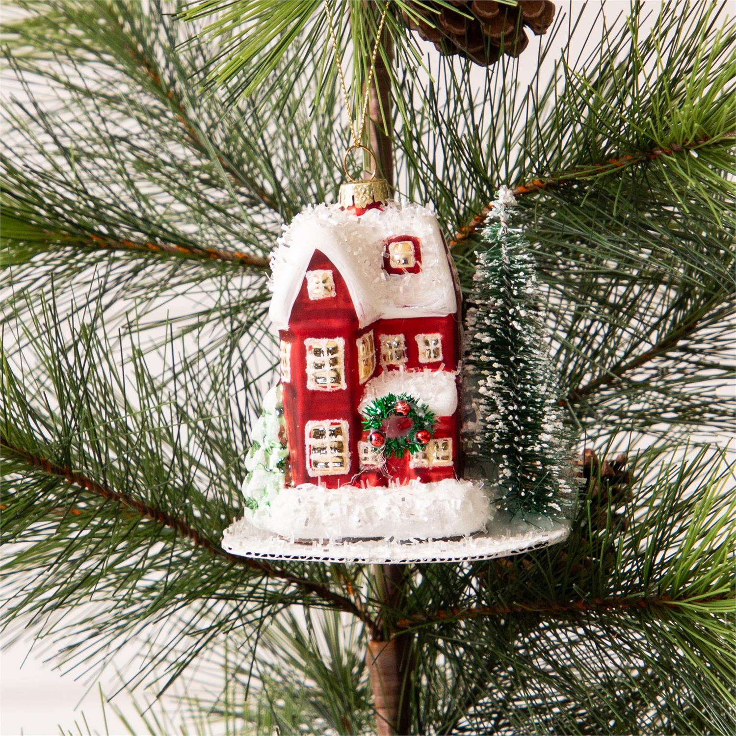 Ornament - Red House With Tree