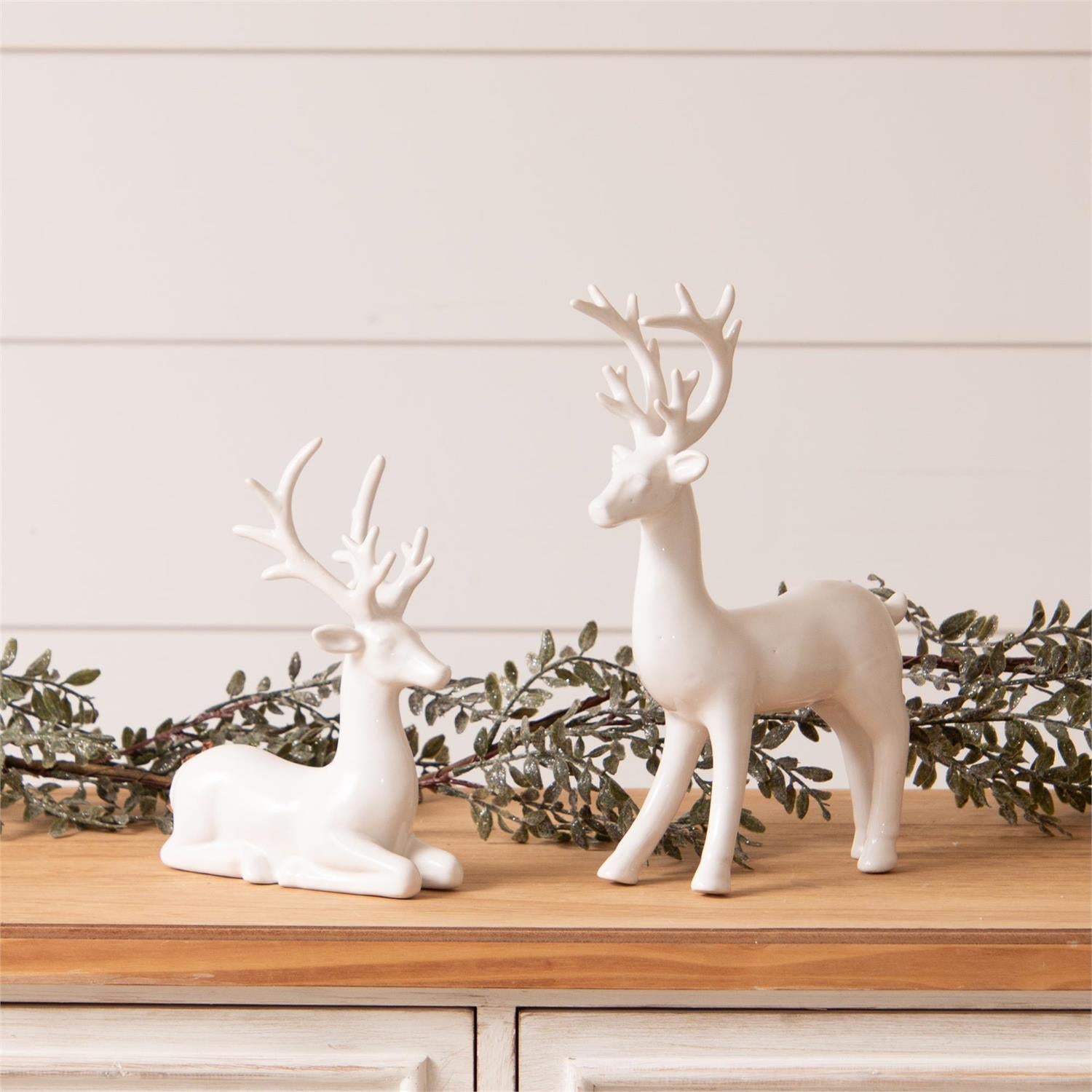 White Ceramic Deer