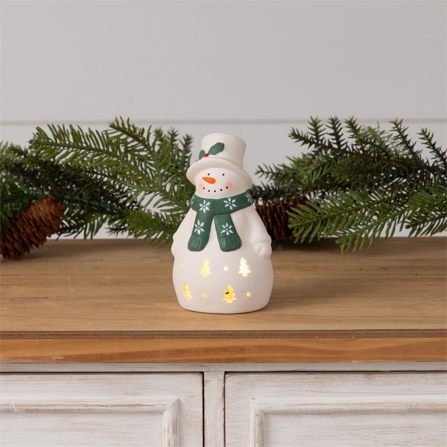 LED Ceramic Snowman