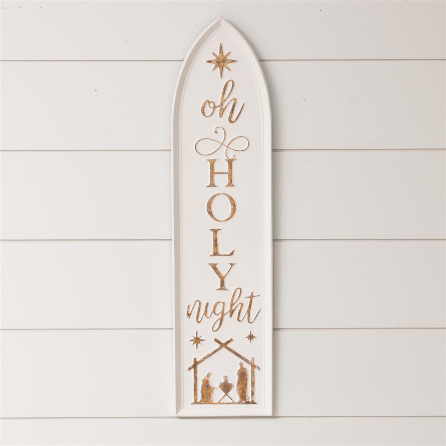 Arched Wall Art - Embossed O Holy Night