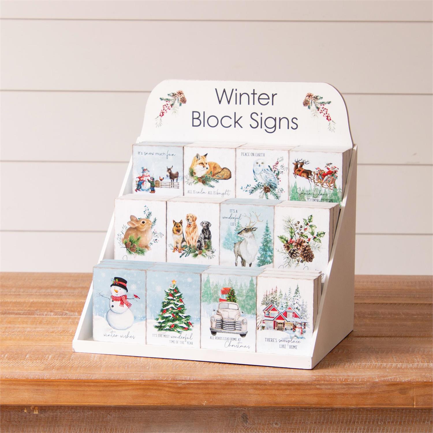 Mini Winter Block Signs Tiered Box Set
